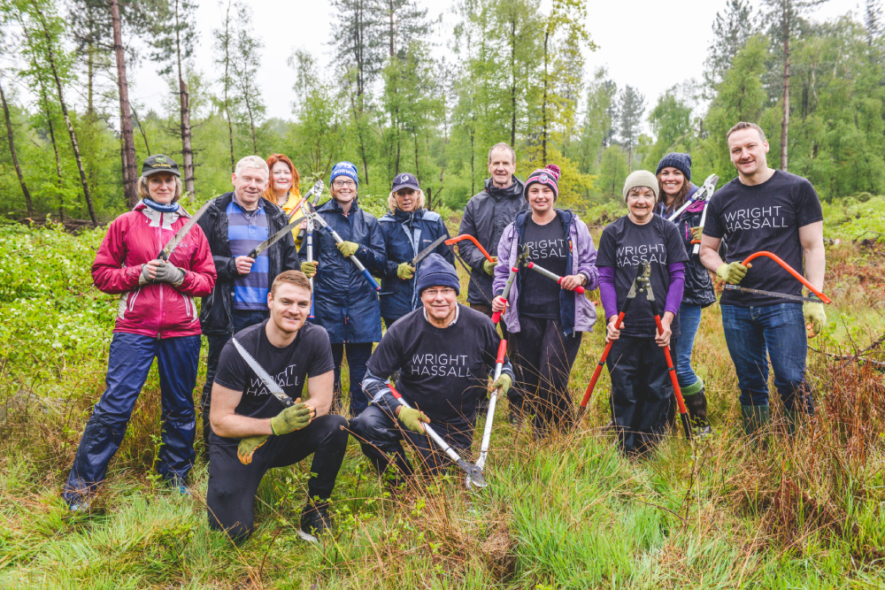Wright Hassall Lawyers volunteering in the forest