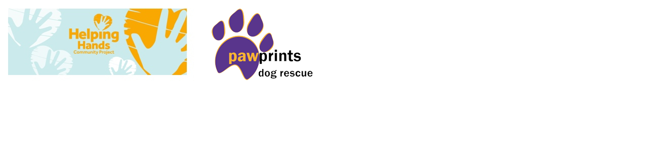 Logos of Helping Hands and Pawprints Dog Rescue