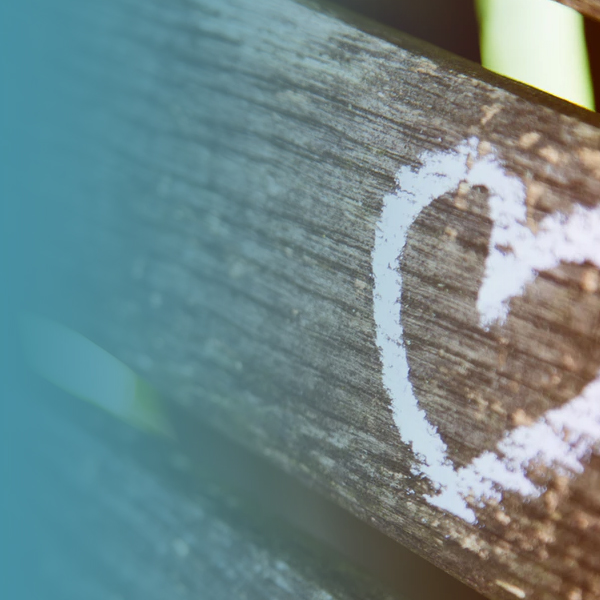 Love heart on a bench in white chalk